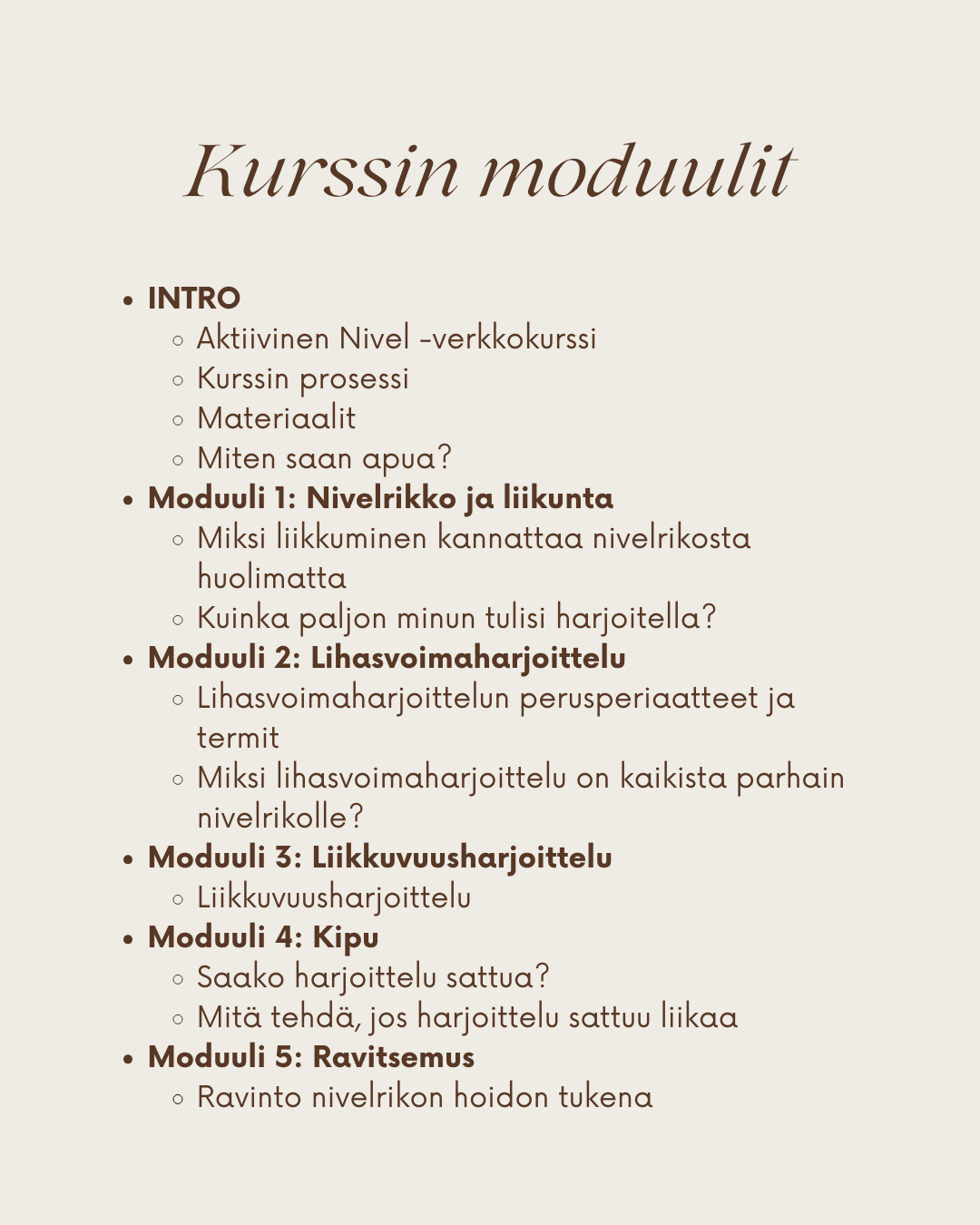 Aktiivinen Nivel - verkkokurssi nivelrikkoisille