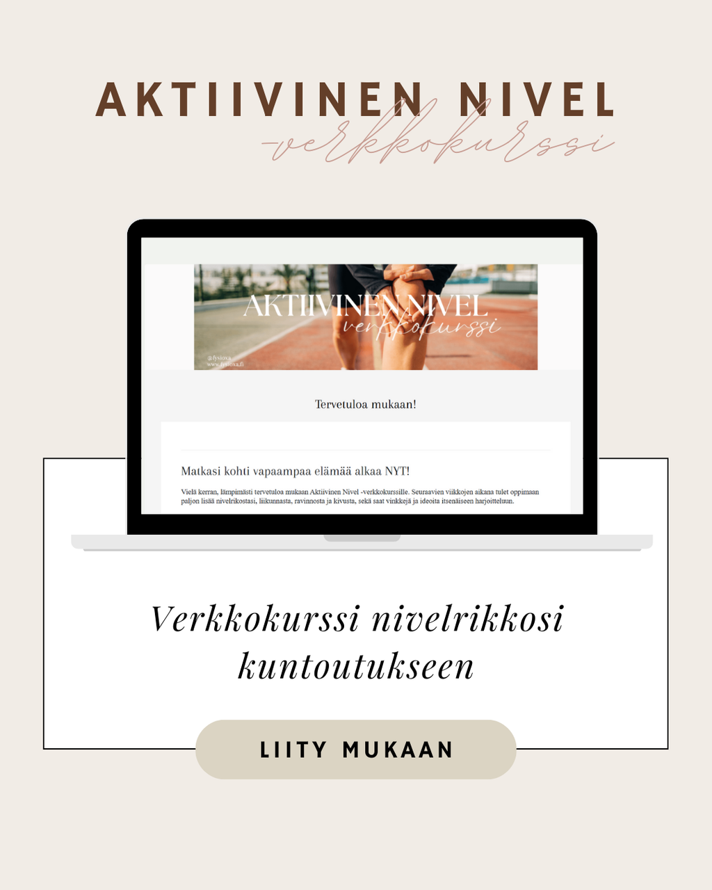 Aktiivinen Nivel - verkkokurssi nivelrikkoisille