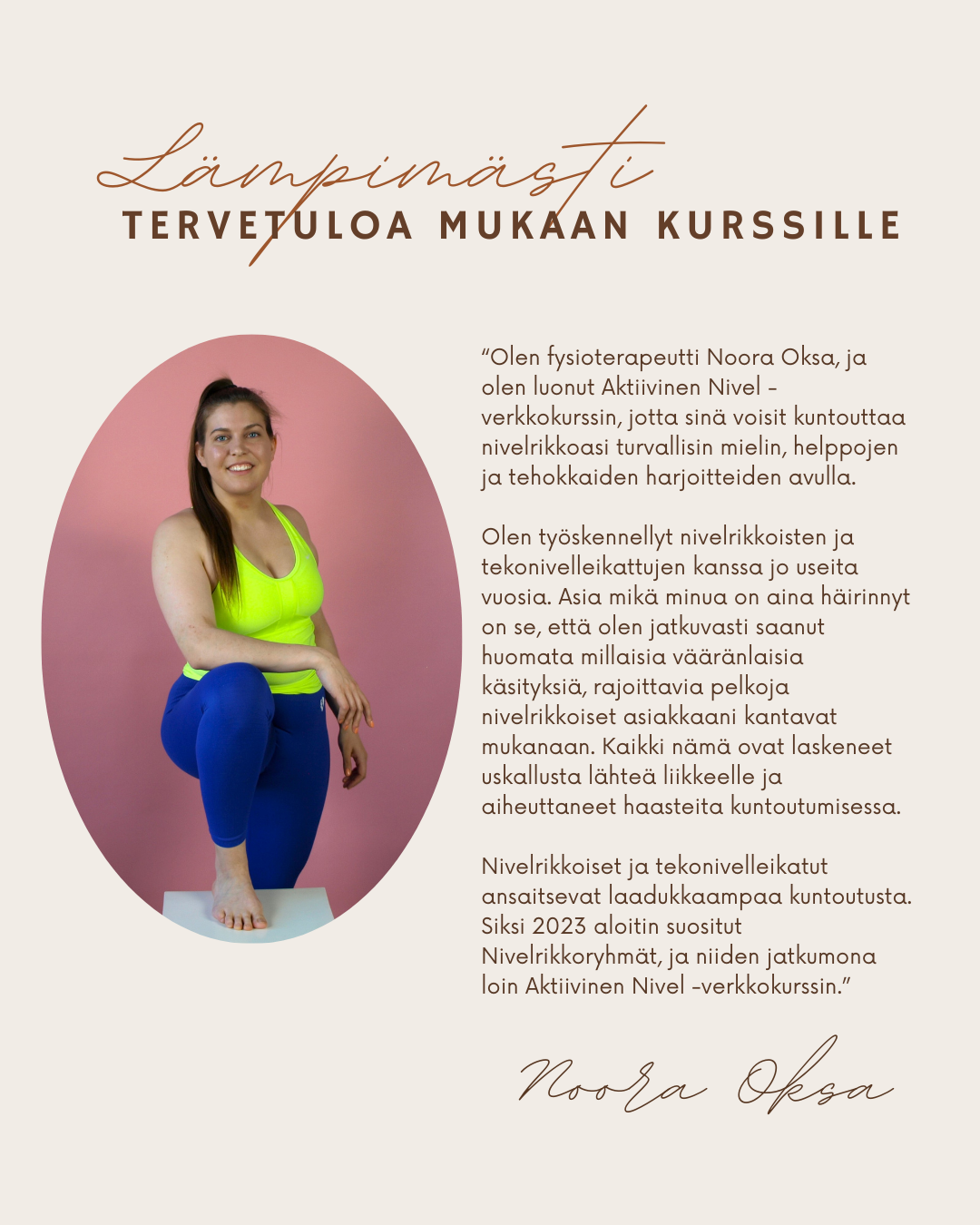 Aktiivinen Nivel - verkkokurssi nivelrikkoisille