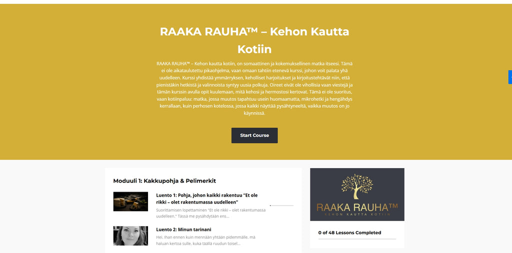 RAAKA RAUHA™ SINÄ ET OLE RIKKI - Pysähtymisen ensimmäinen askel